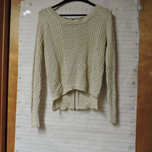 Maurices women's hi/lo sweater, back zipper, off white/beige size small - Picture 1 of 5